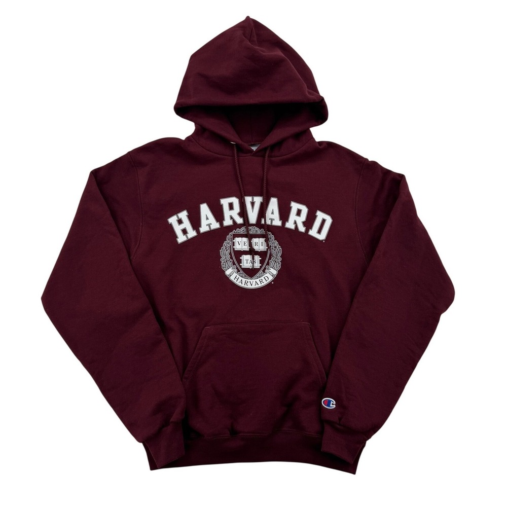 Champion Harvard Hoodie Mens Small Maroon New University Collegiate Sweatshirt